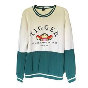 Disney Tigger Sweater Small Green White 100 Acre Wood Friends Winnie The Pooh